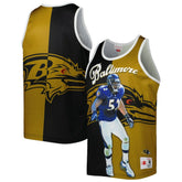 Ray Lewis Baltimore Ravens Retired Player Graphic Tank Top - Black/Gold - Mitchell & Ness