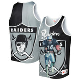 Bo Jackson Las Vegas Raiders Retired Player Graphic Tank Top - Black/Silver - Mitchell & Ness