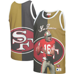 Joe Montana San Francisco 49ers Retired Player Graphic Tank Top - Black/Gold - Mitchell & Ness