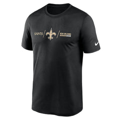 New Orleans Saints Horizontal Lockup Legend Performance T-Shirt - Black - Nike