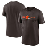 Cleveland Browns Horizontal Lockup Legend Performance T-Shirt - Brown - Nike