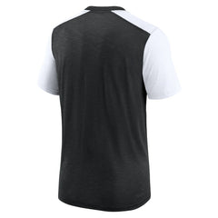 Las Vegas Raiders Color Block Team Name T-Shirt - Heathered Black/White - Nike
