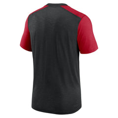 Atlanta Falcons Color Block Team Name T-Shirt - Heathered Black/Heathered Red - Nike
