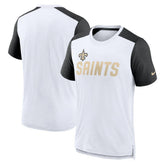New Orleans Saints Color Block Team Name T-Shirt - White/Heathered Black - Nike