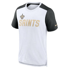 New Orleans Saints Color Block Team Name T-Shirt - White/Heathered Black - Nike