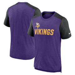 Minnesota Vikings Color Block Team Name T-Shirt - Heathered Purple/Heathered Black - Nike