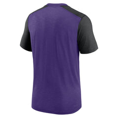 Minnesota Vikings Color Block Team Name T-Shirt - Heathered Purple/Heathered Black - Nike