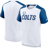 Indianapolis Colts Color Block Team Name T-Shirt - White/Heather Royal - Nike