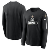 New Orleans Saints Team Slogan Long Sleeve T-Shirt - Black - Nike