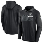 Las Vegas Raiders Lightweight Performance Hooded Long Sleeve T-Shirt - Black - Nike
