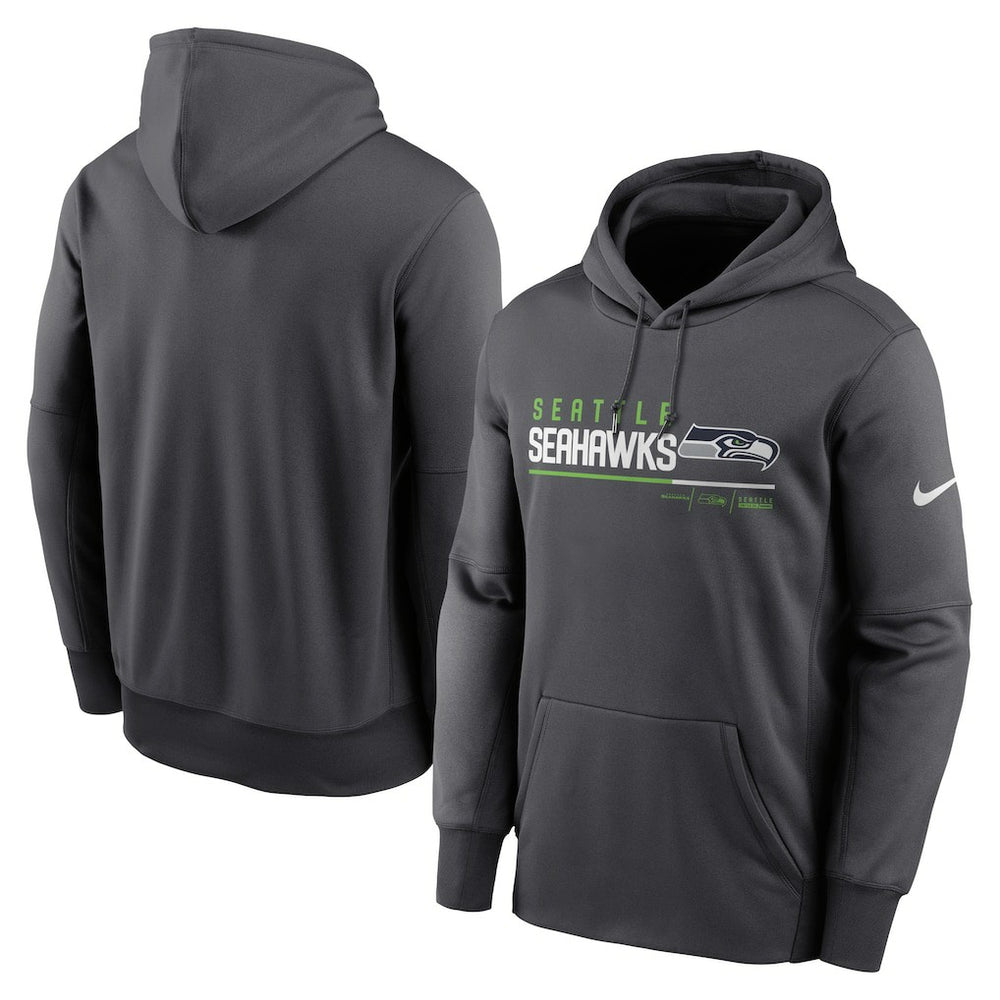 Seattle Seahawks Prime Logo Name Split Pullover Hoodie - Anthracite - Nike