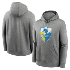 Los Angeles Chargers Rewind Club Fleece Pullover Hoodie - Heathered Gray - Nike