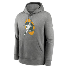 Green Bay Packers Rewind Club Fleece Pullover Hoodie - Heathered Gray - Nike
