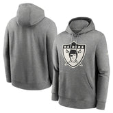 Oakland Raiders Rewind Club Fleece Pullover Hoodie - Heathered Gray - Nike