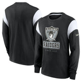 Oakland Raiders Rewind Playback Helmet Long Sleeve T-Shirt - Heather Black - Nike