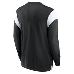 Oakland Raiders Rewind Playback Helmet Long Sleeve T-Shirt - Heather Black - Nike