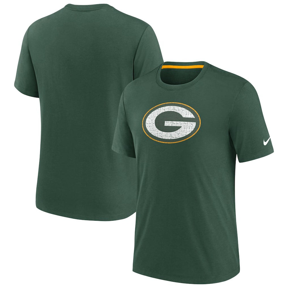 Green Bay Packers Rewind Playback Logo Tri-Blend T-Shirt - Green - Nike