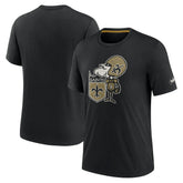 New Orleans Saints Rewind Playback Logo Tri-Blend T-Shirt - Black - Nike