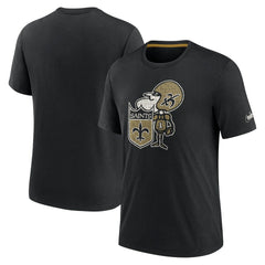 New Orleans Saints Rewind Playback Logo Tri-Blend T-Shirt - Black - Nike