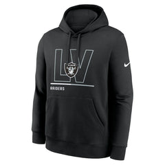 Las Vegas Raiders City Code Club Fleece Pullover Hoodie - Black - Nike