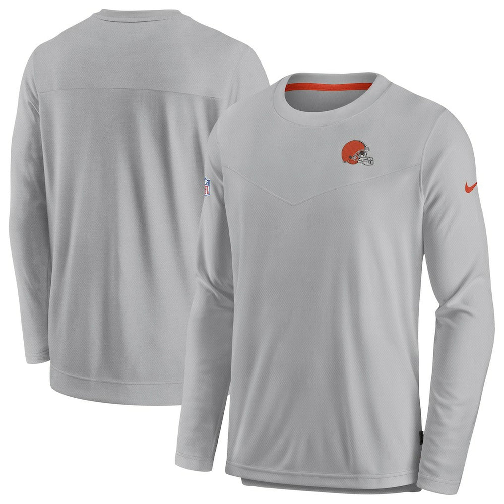 Cleveland Browns Sideline Lockup Performance Pullover Sweatshirt - Gray - Nike