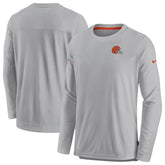 Cleveland Browns Sideline Lockup Performance Pullover Sweatshirt - Gray - Nike