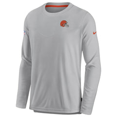 Cleveland Browns Sideline Lockup Performance Pullover Sweatshirt - Gray - Nike