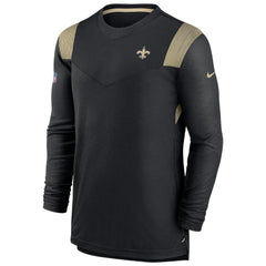 New Orleans Saints Sideline Tonal Logo Performance Player Long Sleeve T-Shirt - Black - Nike