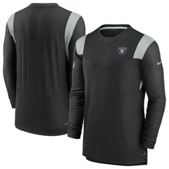 Las Vegas Raiders Sideline Tonal Logo Performance Player Long Sleeve T-Shirt - Black - Nike