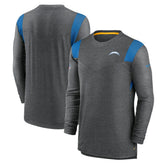 Los Angeles Chargers Sideline Tonal Logo Performance Player Long Sleeve T-Shirt - Charcoal - Nike