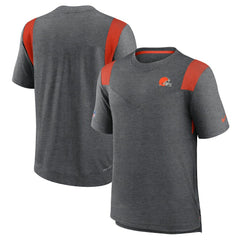 Cleveland Browns Sideline Tonal Logo Performance Player T-Shirt - Heather Charcoal - Nike