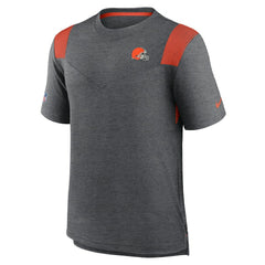 Cleveland Browns Sideline Tonal Logo Performance Player T-Shirt - Heather Charcoal - Nike