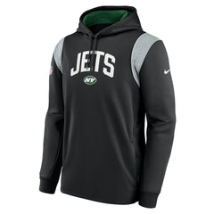 New York Jets Sideline Athletic Stack Performance Pullover Hoodie - Black - Nike