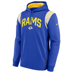Los Angeles Rams Sideline Athletic Stack Performance Pullover Hoodie - Royal - Nike