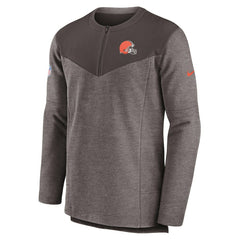 Cleveland Browns Sideline Lockup Performance Quarter-Zip Top - Brown - Nike