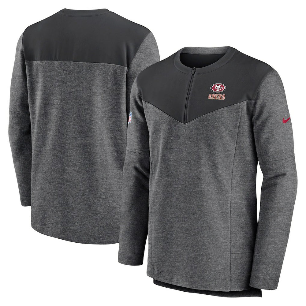 San Francisco 49ers Sideline Lockup Performance Quarter-Zip Top - Charcoal - Nike