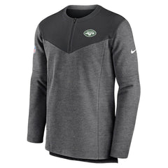 New York Jets Sideline Lockup Performance Quarter-Zip Top - Charcoal - Nike