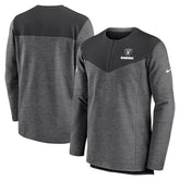 Las Vegas Raiders Sideline Lockup Performance Quarter-Zip Top - Charcoal - Nike