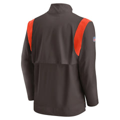 Cleveland Browns Sideline Coach Chevron Lockup Quarter-Zip Long Sleeve Top - Brown - Nike