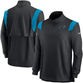 Carolina Panthers Sideline Coach Chevron Lockup Quarter-Zip Long Sleeve Top - Black - Nike