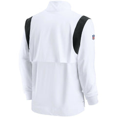 Las Vegas Raiders Sideline Coach Chevron Lockup Quarter-Zip Long Sleeve Top - White - Nike