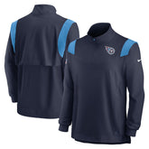 Tennessee Titans Sideline Coach Chevron Lockup Quarter-Zip Long Sleeve Top - Navy - Nike