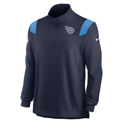 Tennessee Titans Sideline Coach Chevron Lockup Quarter-Zip Long Sleeve Top - Navy - Nike