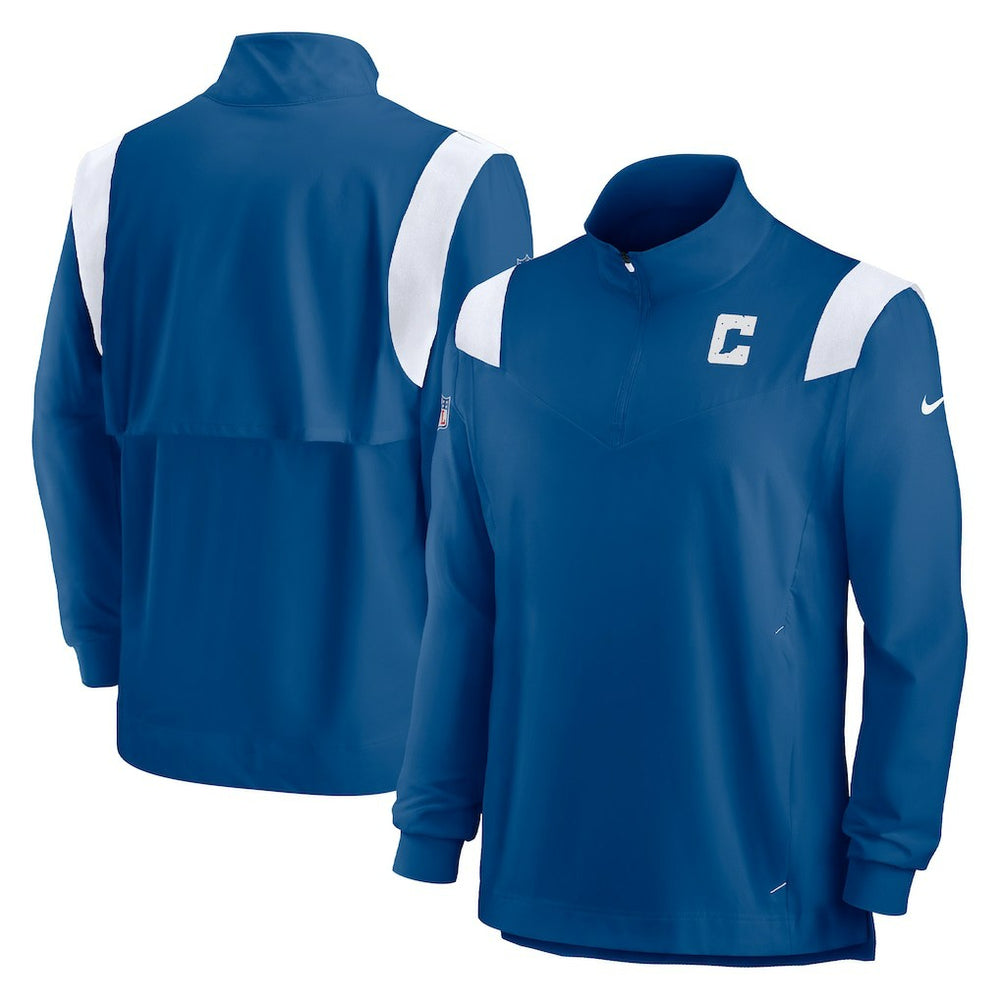Indianapolis Colts Sideline Coach Chevron Lockup Quarter-Zip Long Sleeve Top - Royal - Nike