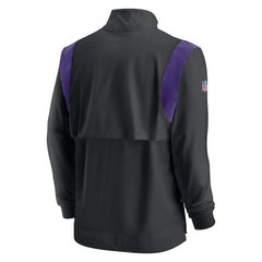 Minnesota Vikings Sideline Coach Chevron Lockup Quarter-Zip Long Sleeve Top - Black - Nike