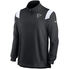 Atlanta Falcons Sideline Coach Chevron Lockup Quarter-Zip Long Sleeve Top - Black/White - Nike