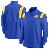 Los Angeles Rams Sideline Coach Chevron Lockup Quarter-Zip Long Sleeve Top - Royal - Nike
