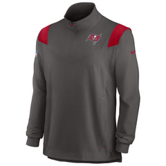 Tampa Bay Buccaneers Sideline Coach Chevron Lockup Quarter-Zip Long Sleeve Top - Pewter - Nike