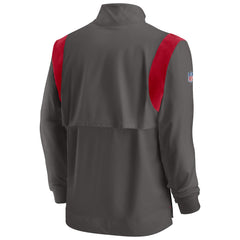 Tampa Bay Buccaneers Sideline Coach Chevron Lockup Quarter-Zip Long Sleeve Top - Pewter - Nike