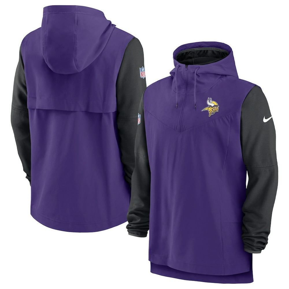 Minnesota Vikings Sideline Player Quarter-Zip Hoodie - Purple/Black - Nike